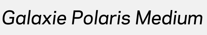 Galaxie Polaris Medium Italic